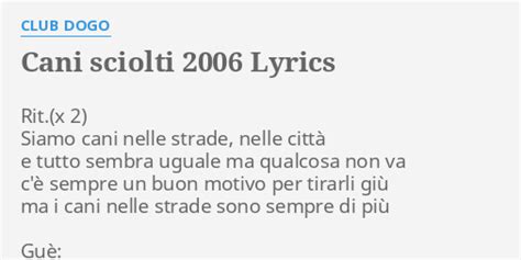 sciolti lyrics italiano.